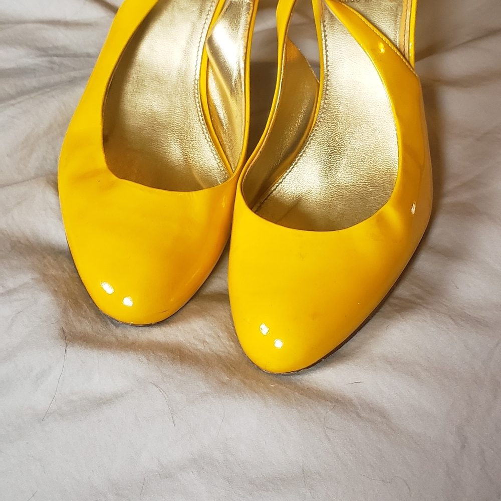 Yellow J Crew Slingbacks